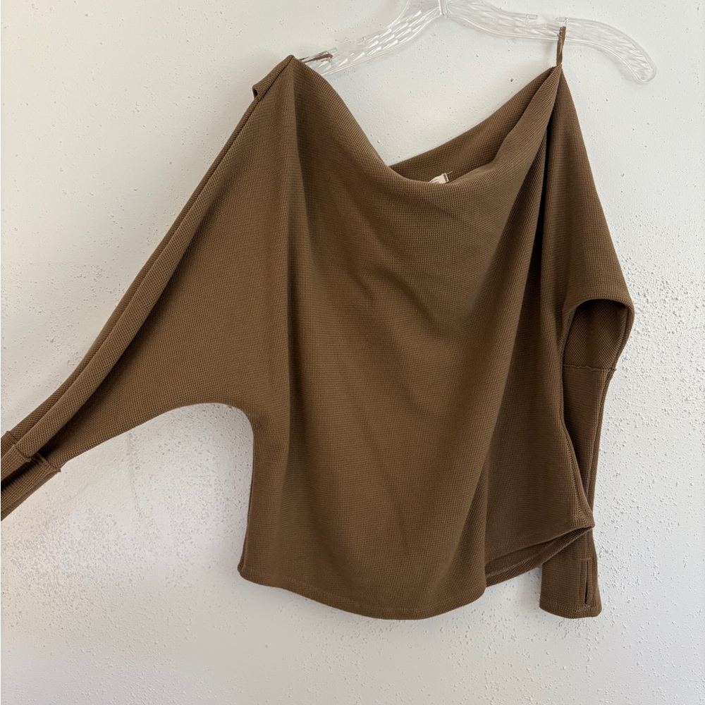 We The Free Brown Off-the-Shoulder Sweater